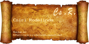 Csiri Rodelinda névjegykártya